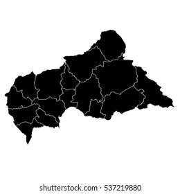 Black map of Central African Republic