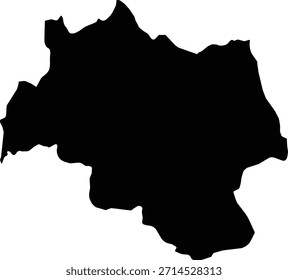 Mapa preto da Albânia Central isolado no fundo branco. Ilustração vetorial