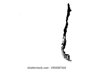 Black map of Chile isolated on white background. Vector map suitable for digital editing and prints of all sizes.