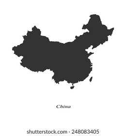 Black map of China for your design, concept Illustration.