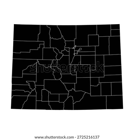 Black map of Colorado isolated on white background. Vector illustration