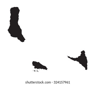 black map of Comores 