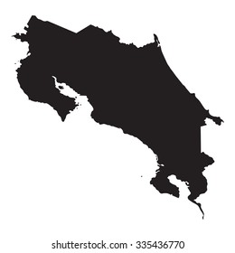black map of Costa Rica 