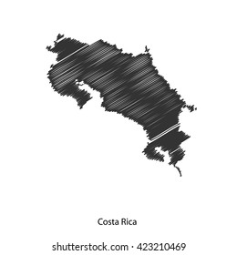 Black map of Costa Rica for your design, concept Illustration.