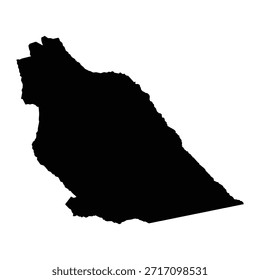 Black map of Cuando isolated on white background. Vector illustration