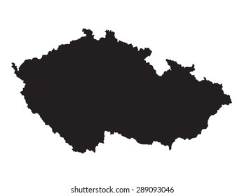 black map of  Czech Republic