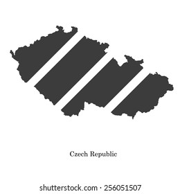 Black map of Czech Republic for your design, concept Illustration.