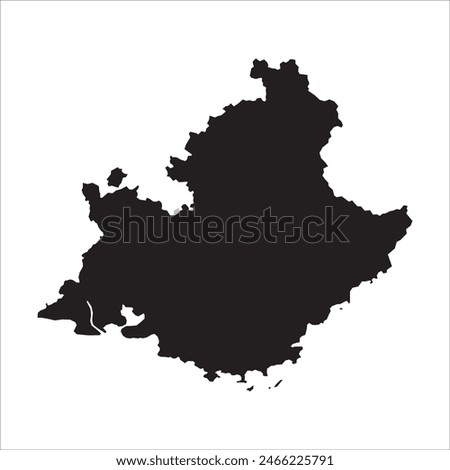 Black map of Provence-Alpes-Côte d'Azur province. Vector illustration