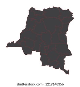 black map of Democratic Republic of the Congo