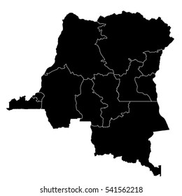 Black map Democratic Republic of the Congo