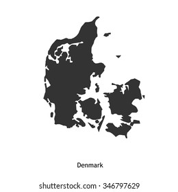 Black map of Denmark for your design.
