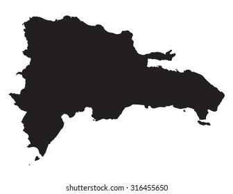 black map of Dominican Republic 