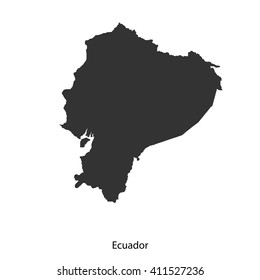 Black map of Ecuador for your design, concept Illustration.