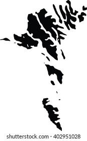 Black map of Faroe Islands for your design.