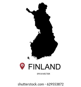 Black map of finland. Vector illustration eps 10