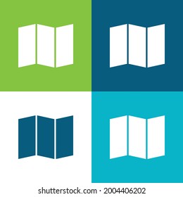 Black Map Flat four color minimal icon set