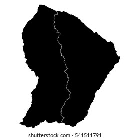 Black map of French Guiana