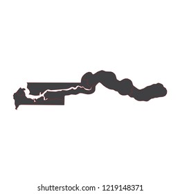 black map of Gambia