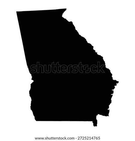 Black map of Georgia isolated on white background. Vector illustration
