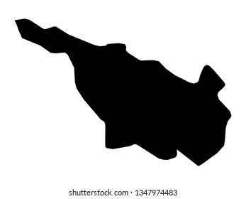 Black Map of the German State of Bremen