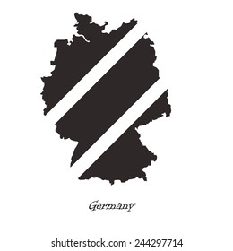 Black map of Germany for your design, concept Illustration.