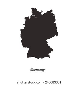 Black map of Germany for your design, concept Illustration.