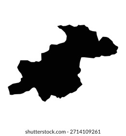 Schwarze Karte von Ghor einzeln auf weißem Hintergrund. Vektorgrafik