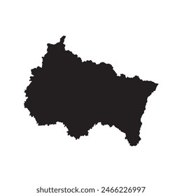 Black map of Greater East province. Vector illustration