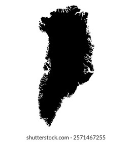 Black map of Greenland. Autonomous territory of Denmark. Vector illustration