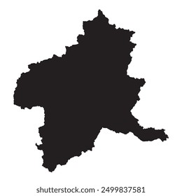 Black map of Gunma prefecture isolated on white background. Vector illustration