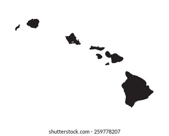 black map of Hawaii