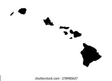 Black Map Of Hawaii