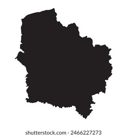 Black map of Heights-of-France province. Vector illustration