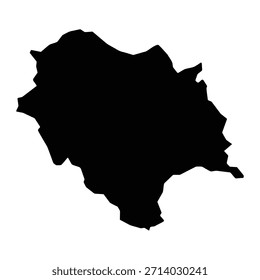 Black map of Himachal Pradesh isolated on white background. Vector illustration
