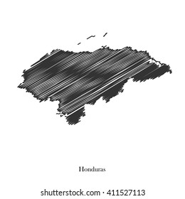 Black map of Honduras for your design, concept Illustration.