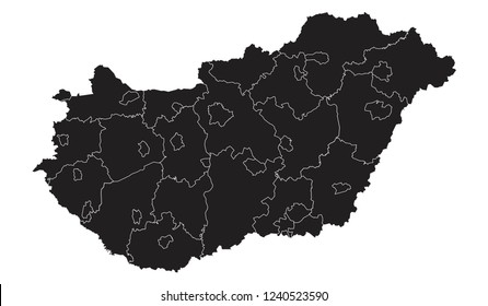 Black map of Hungary