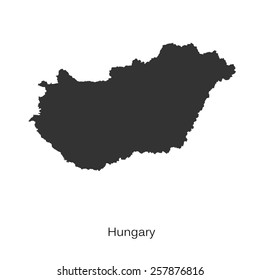 Black map of Hungary for your design, concept Illustration.