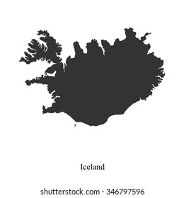 Black map of Iceland for your design.