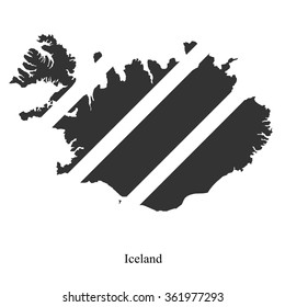 Black map of Iceland for your design, concept Illustration.