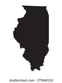 black map of Illinois