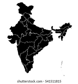 Black map of India