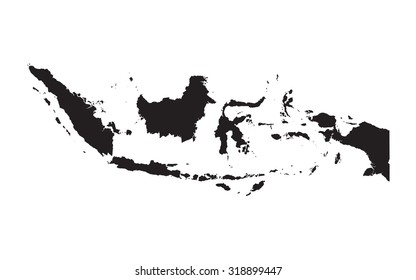 black map of Indonesia