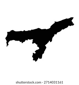 Black map of  isolated on white background. Vector illustration
