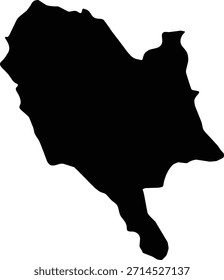 Black map of Gjirokastër isolated on white background. Vector illustration
