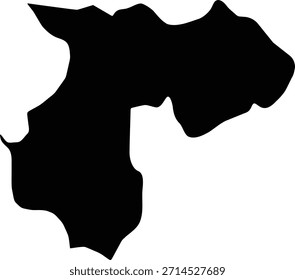 Mapa negro de Durrës aislado sobre fondo blanco. Ilustración vectorial