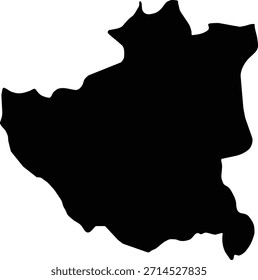 Mapa negro de Dibër aislado sobre fondo blanco. Ilustración vectorial