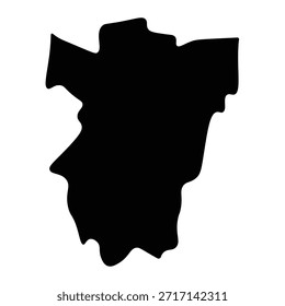 Schwarze Karte von Tucumán einzeln auf weißem Hintergrund. Vektorgrafik