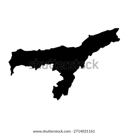 Black map of  isolated on white background. Vector illustration