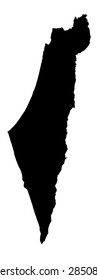 black map of Israel