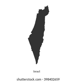 Black map of Israel for your design, concept Illustration.